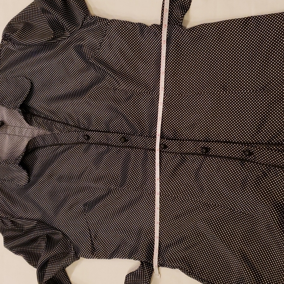 Black & White Polka-dot button-down belted Blouse w/ 3/4 sleeve size:M - Picture 15 of 15